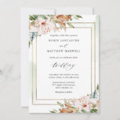 Invitation Élégant Mariage de couleur verte et de couleur ver (Devant)