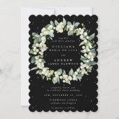 Invitation Elégant Mariage de courge Black Snowberry+Eucalypt (Devant)