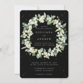 Invitation Elégant Mariage de courge Black Snowberry+Eucalypt (Devant)