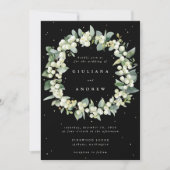 Invitation Elégant Mariage de courge Black Snowberry+Eucalypt (Devant)