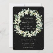 Invitation Elégant Mariage de courge Black Snowberry+Eucalypt (Devant)