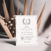 Invitation Élégant Mariage de couronne de monogramme