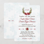 Invitation Élégant Mariage de couronne d'hiver Poinsettia (Devant / Derrière)