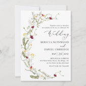 Invitation Élégant Mariage de couronne Fleur sauvage (Devant)