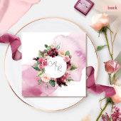 Invitation Élégant Mariage de couronnes florales rose de Bour