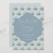 Invitation Élégant Mariage de crabe aquarelle (Devant / Derrière)