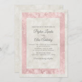 Invitation Élégant Mariage de crème d'ivoire rose (Devant / Derrière)