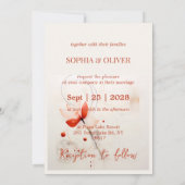 Invitation Elégant Mariage de crème et de pavots rouges (Dos)