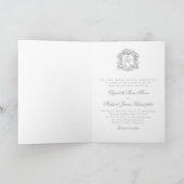 Invitation Élégant Mariage de crête de monogramme d'argent (Intérieur)