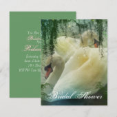 Invitation élégant mariage de cygne blanc du lac d'été (Devant / Derrière)