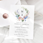 Invitation Elégant Mariage de de couronnes florales romantiq