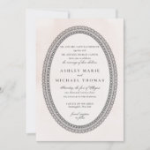 Invitation Élégant Mariage de dentelle de couleur blanche et  (Devant)