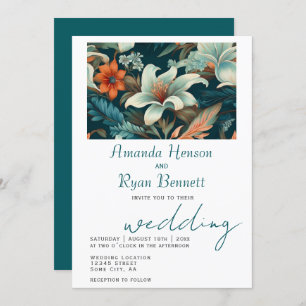 Invitation Élégant Mariage de design botanique tropical