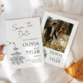 Invitation Élégant Mariage de dessin main