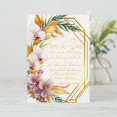 Invitation Élégant mariage de destination tropicale Enregistr (Debout devant)