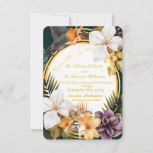 Invitation Élégant mariage de destination tropicale Enregistr