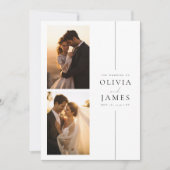 Invitation Élégant Mariage de deux photos moderne élégant (Devant)