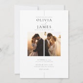 Invitation Élégant Mariage de deux photos moderne élégant (Dos)