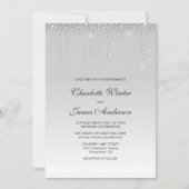 Invitation Élégant Mariage de diamants d'argent (Devant)