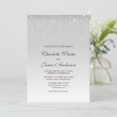 Invitation Élégant Mariage de diamants d'argent (Debout devant)