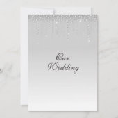 Invitation Élégant Mariage de diamants d'argent (Dos)