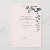 Invitation Élégant Mariage de feuillage botanique (Devant / Derrière)