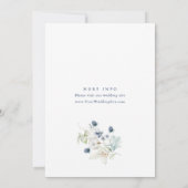 Invitation Élégant Mariage de feuillage d'hiver Dusty Blue Bo (Dos)
