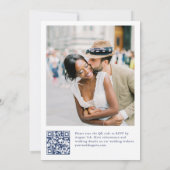 Invitation Élégant Mariage de feuillage d'hiver Dusty Blue Bo (Dos)