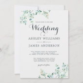 Invitation Élégant Mariage de feuillage moderne Eucalyptus (Devant)
