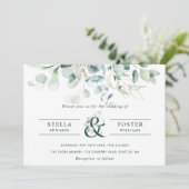 Invitation Élégant Mariage de feuillage vert (Debout devant)