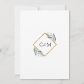 Invitation Élégant Mariage de feuille botanique de verdure or (Dos)