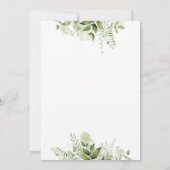 Invitation Élégant mariage de feuilles de verdure de script d (Dos)