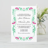 Invitation Élégant Mariage de feuilles et de  de torches (Debout devant)