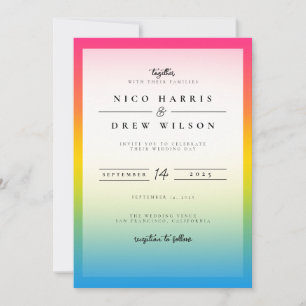 Invitation Élégant Mariage de fierté Pansexuel