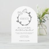 Invitation Élégant Mariage de fleurs (Debout devant)