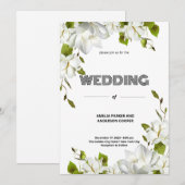 Invitation Élégant Mariage de fleurs blanches (Devant / Derrière)