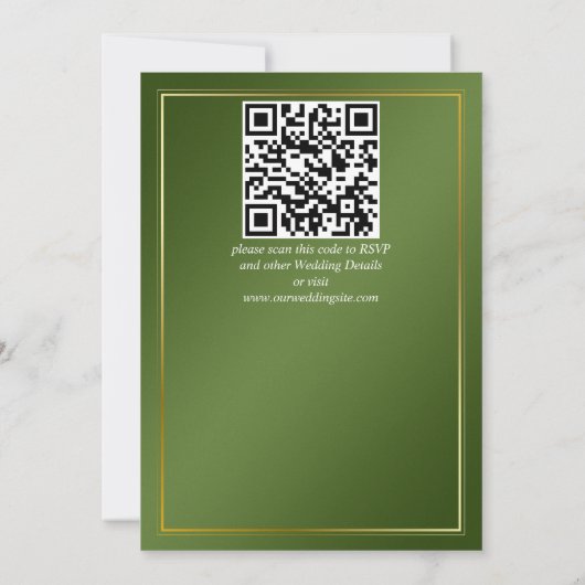 Invitation Élégant mariage de fleurs blanches vertes (Dos)