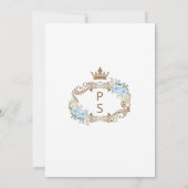 Invitation Elégant Mariage de Fleurs Bleues (Dos)