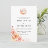 Invitation Elégant Mariage de fleurs d'aquarelle (Debout devant)