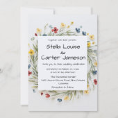 Invitation Élégant Mariage de fleurs de jardin (Devant)