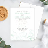 Invitation Élégant Mariage de fleurs d'Hibiscus vert Mint
