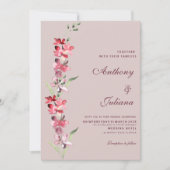 Invitation Élégant Mariage de fleurs d'orchidées de menthe ro (Devant)