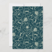 Invitation Élégant mariage de fleurs dorées à main (Dos)