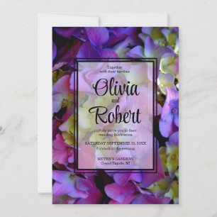 Invitation Élégant Mariage de fleurs Magenta Purple Hydrangea