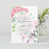 Invitation Élégant mariage de fleurs printanières (Debout devant)