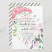 Invitation Élégant mariage de fleurs printanières (Devant / Derrière)