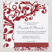 Invitation Élégant Mariage de fleurs rouges (Devant / Derrière)