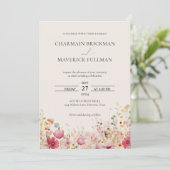 Invitation Élégant Mariage de fleurs sauvages (Debout devant)