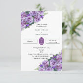 Invitation Élégant Mariage de fleurs violettes (Debout devant)