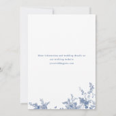 Invitation Élégant Mariage de Floral Bleu Victorien Français (Dos)